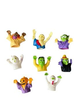 Vintage 90s Halloween Rubber Finger Puppets Toys